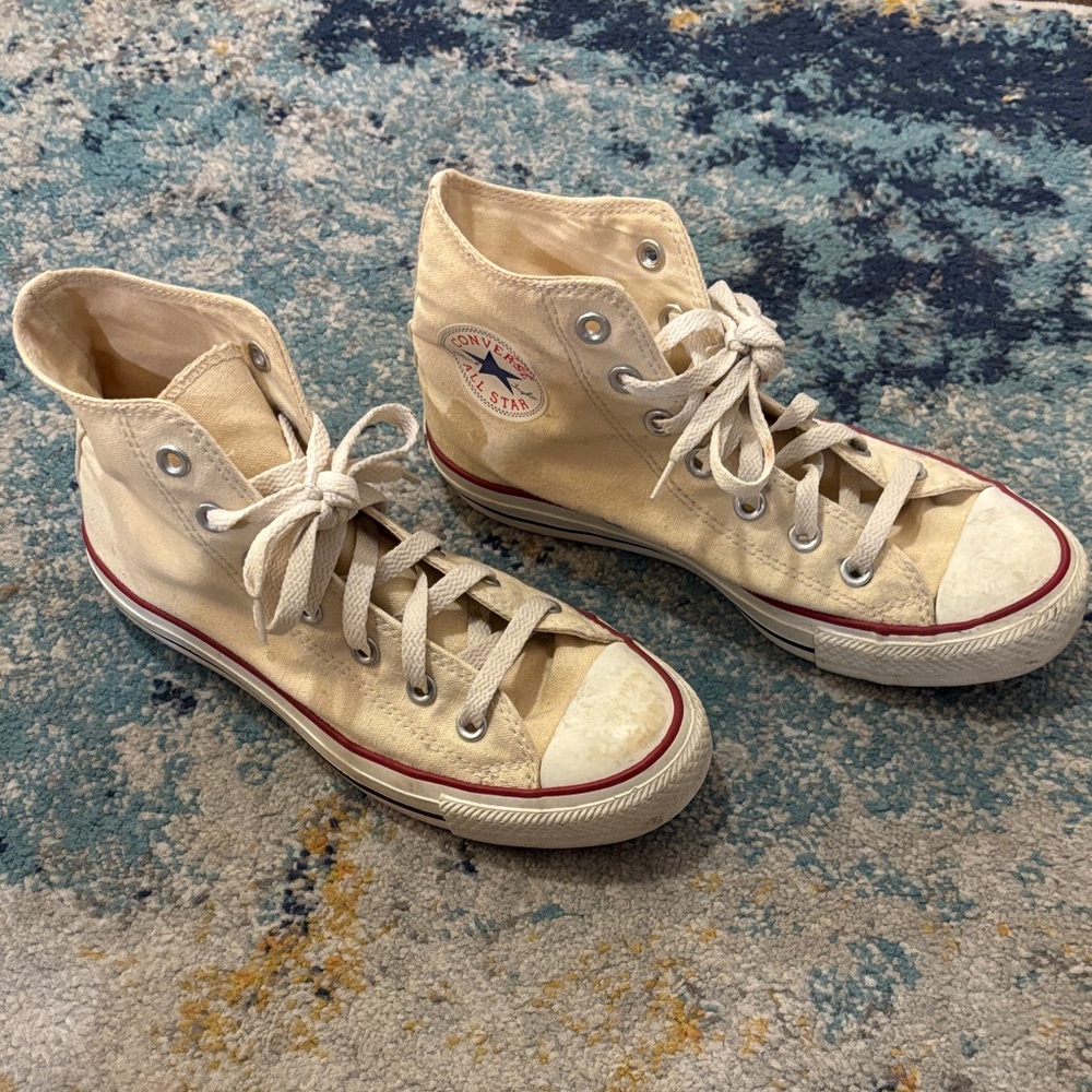 Converse Cream High-Top Sneakers